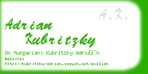 adrian kubritzky business card